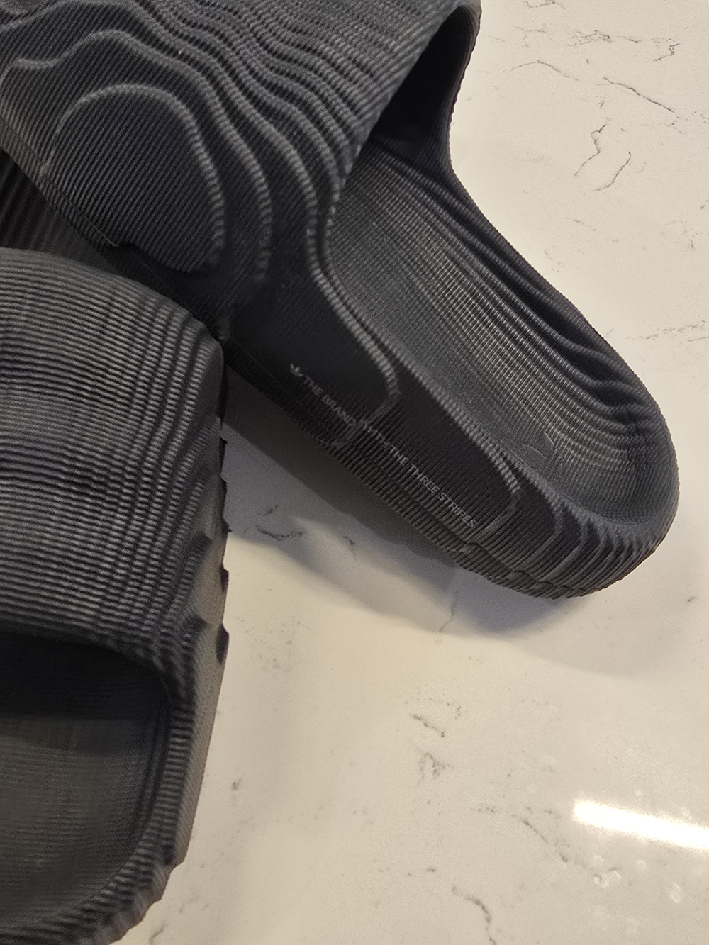 adidas Kids Black Textured Slide Sandals - Picture 3 of 8
